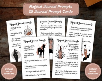 Journal Prompts, Journal Prompt Cards, Whimsical, Magical Journal, Witchy Journal, Writing Prompts, Creative Journal, PDF DIGITAL DOWNLOAD