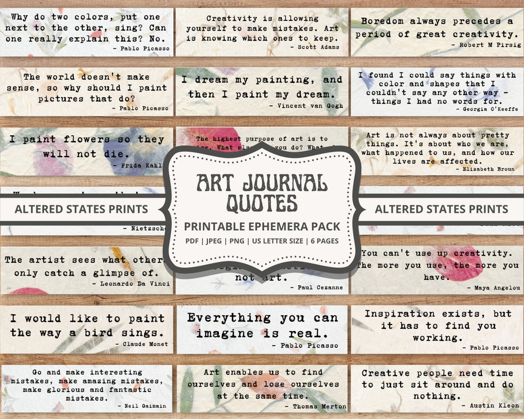 Art Journal Kit, Ephemera Pack, Journal Words, Digital Words, Words of ...