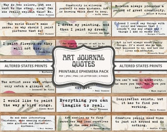 Art Journal Kit, Ephemera Pack, Journal Words, Digital Words, Words Of Wisdom, Artist Journal, Junk Journal Kit, PRINTABLE DIGITAL DOWNLOAD