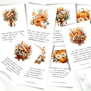 Citas de otoño, Tarjetas de diario imprimibles, Decoración de diario de balas de otoño, Inserciones de diario estético de otoño, Panel de control del planificador, Pegatinas de otoño, PDF