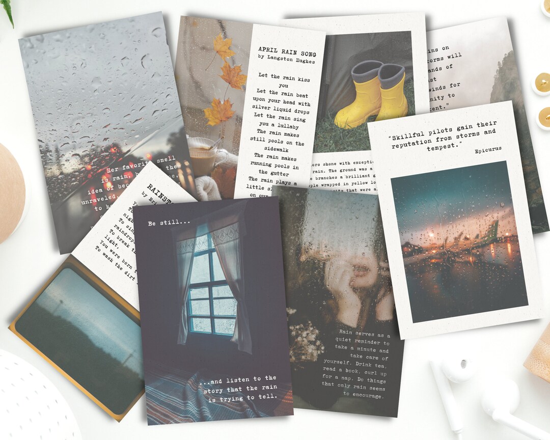 Rainy Day, Printable Journal Cards, Planner Cards, Bullet Journal ...