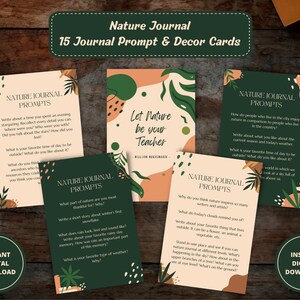 Natur Journal Prompts, Natur Inspirierte Journal Karten, Botanische Journal Prompt Karten, Journaling Karten, Garten Journal Einsätze, PDF-DATEIEN