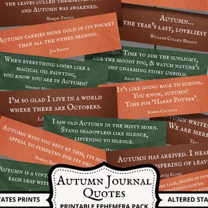 Autumn Quotes Ephemera: Fall Journal Kit (Digital Download)