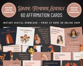 Affirmation Cards For Women, Divine Feminine, Goddess Energy, Affirmation Deck, Affirmation Stickers, Vision Board Party, Manifest Printable
