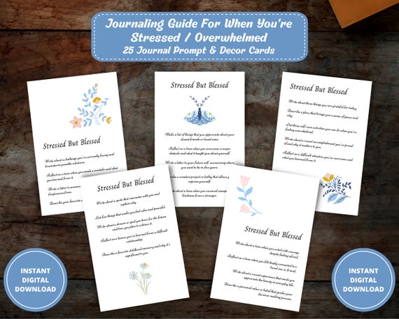 Stress Relief Journal Prompts, Anxiety Journal Prompts, Anxiety Relief Writing Prompts, Self Care Journal, Stress Relief Gift, Self Help PDF