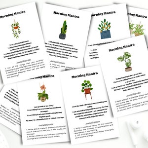 Morning Journal Prompts, Affirmation Cards, Printable Affirmation Journal Cards, Daily Affirmations, Journaling Prompts, Writing Prompts