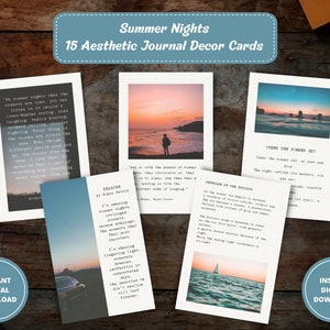 Sommernächte, Journal Karten, Journal Inspiration, Planerkarten, druckbare Journal Karten, druckbare Planerkarten, Bullet Journal Kit PDF