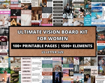2026 Ultimate Vision Board Kit for Women, Vision Board Printables, Vision Board Party, Manifestation Kit, Affirmation Cards, Goal Board, PDF