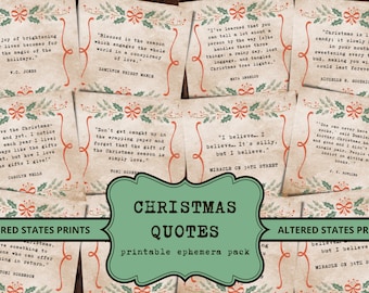 Vintage Christmas Quotes Ephemera Pack, Christmas Printable Sentiments, Junk Journal Words, Christmas Decoupage, Christmas Labels, DIGITAL