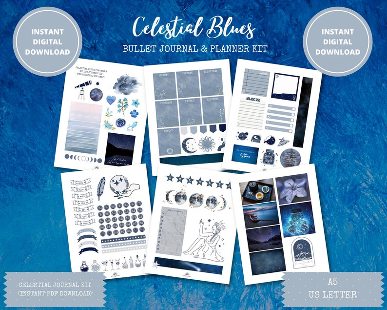 Celestial Bullet Journal & Planner Stickers, Celestial Stickers Bundle ...