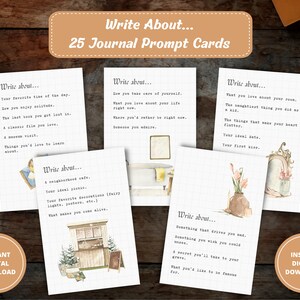 Journal Prompts, Journaling Prompts, Journal Prompt Cards, Bullet Journal Kit, Guided Journal, Printable Bujo Journal Inserts, PDF Printable