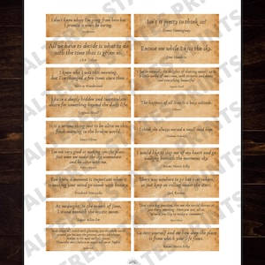 May include: A print featuring quotes from famous authors, arranged in rectangular blocks on a cream-colored background. The page is labeled "PAGE 4" at the top. The print is US Letter size.