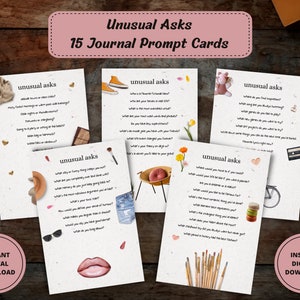 Writing Prompts, Journal Prompt Cards, Journal Prompts, Journaling Prompts, Aesthetic Journal Cards, Bullet Journal Kit, Journal Supplies