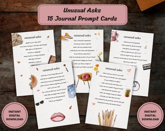 Writing Prompts, Journal Prompt Cards, Journal Prompts, Journaling Prompts, Aesthetic Journal Cards, Bullet Journal Kit, Journal Supplies