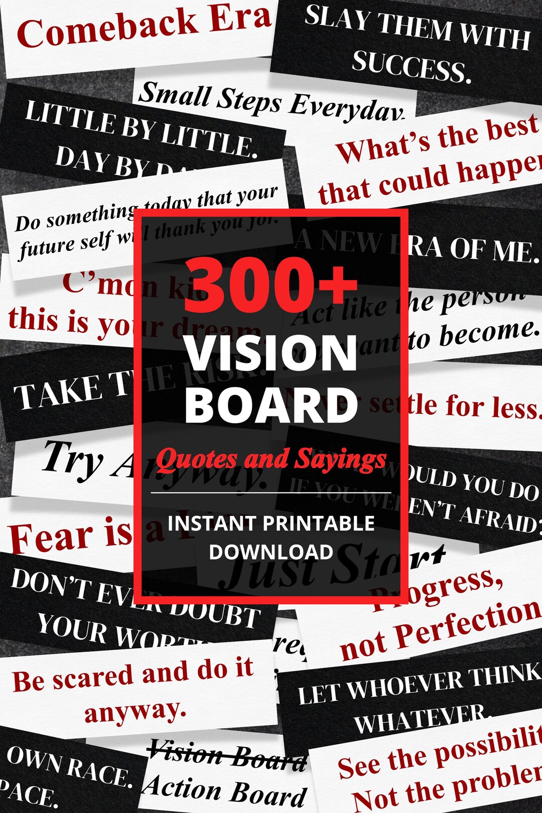 2026 Printable Vision Board Quotes, Dream Life Manifestation Bundle