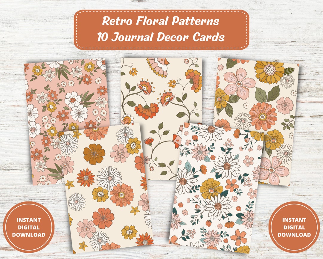 Retro Floral Pattern Printable Dashboards, Planner Dashboard, DIY ...