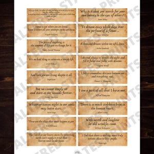 May include: A printed page featuring a collection of quotes on individual rectangular cards. The cards are arranged in rows and columns, with each card containing a quote and the author's name. The page is labeled "PAGE 2" at the top and "US LETTER SIZE" at the bottom.