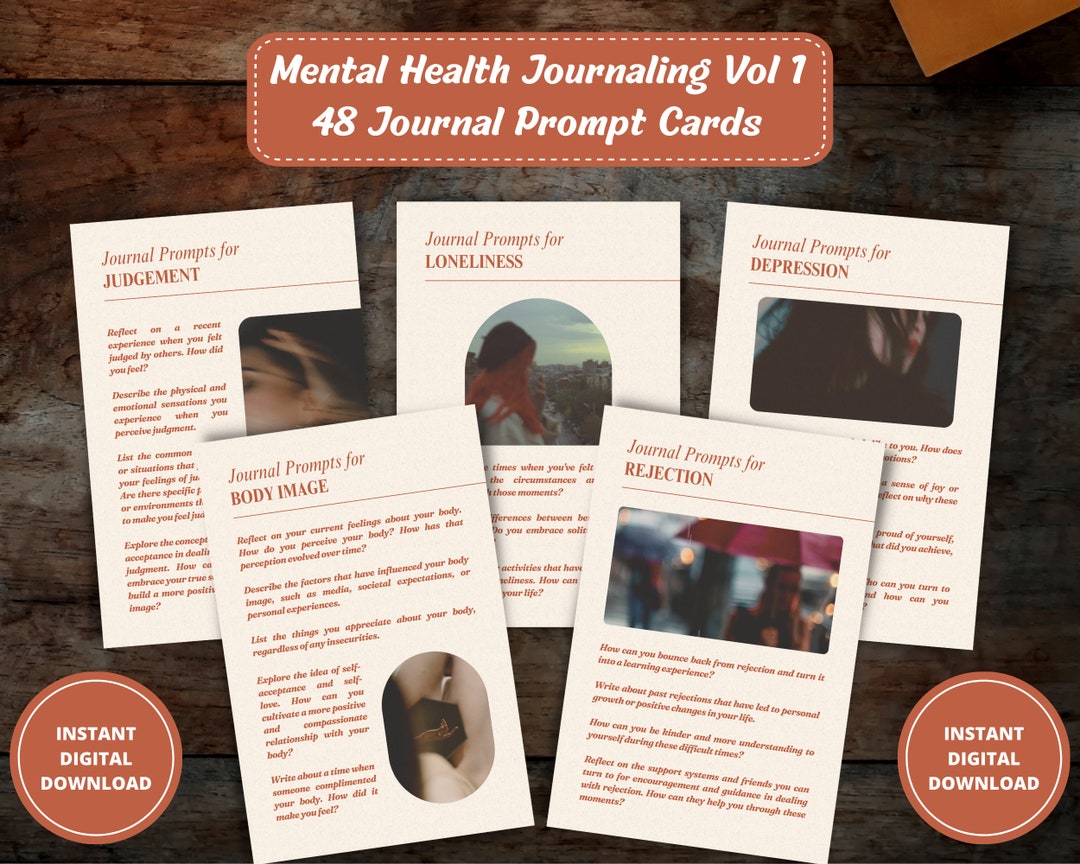 Mental Health Journal Kit Vol 1, Journal Prompts, Therapy Journal ...