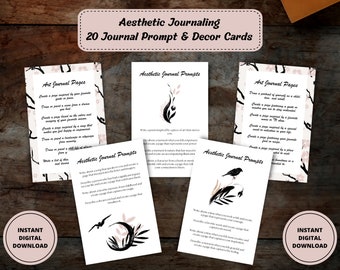Aesthetic Journal Prompts, Journaling Prompts, Art Journal Kit, Creative Writing Prompts, Bullet Journal Kit, Guided Journal, Art Prompts