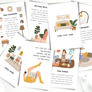 Indicaciones del diario del día acogedor, indicaciones del diario, tarjetas de diario imprimibles, tarjetas de planificador imprimibles, diario de otoño, diario de invierno, digital