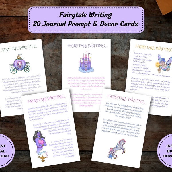 Fairy Tale Writing Prompts, Fairy Cards, Journal Prompts, Journaling Prompts, Magic Journal, Fantasy Journal Inserts, Unique Journal Prompts