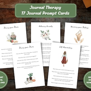 Journal Therapy, Journal Prompts, Anxiety Journal, Guided Journal, Healing Journal, Journal Prompt Cards, Printable Journal Cards, PDF FILES