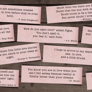 Citazioni sull'amore, Pacchetto Ephemera, Pacchetto di San Valentino, Parole digitali, Parole del diario, Pacchetto diario spazzatura, DOWNLOAD DIGITALE STAMPABILE