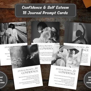 Avisos de diario para la confianza y la autoestima, Avisos de diario, Diario guiado, Diario de cuidado personal, Kit de cuidado personal, Diario de terapia, PDF