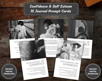 Journal Prompts for Confidence & Self Esteem, Journaling Prompts, Guided Journal, Selfcare Journal, Self Care Kit, Therapy Journal, PDF