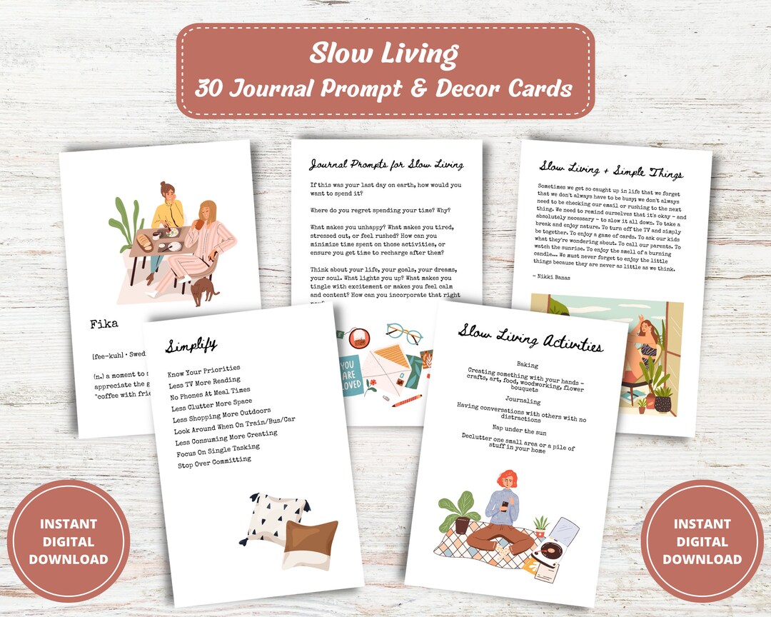 Slow Living Journal Prompts, Journaling Prompts, Fika Hygge Bullet ...