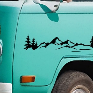 Vinylsticker berg en bos: vinylsticker voor je busje, camper, caravan, boot en meer