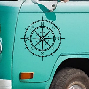 Kompas vinyl sticker - Vinyl sticker voor uw camper, camper, bestelwagen, auto, boot en meer