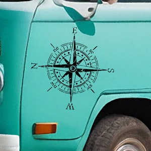 Vinylsticker kompas: vinylsticker voor je busje, camper, camper, boot en meer