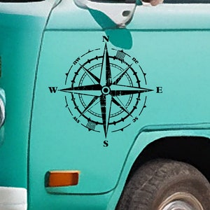 Compass Vinyl Decal - Vinylsticker voor uw busje, camper, camper, boot en meer