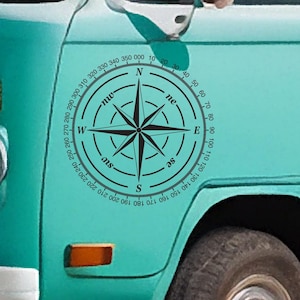Vinylsticker kompas: vinylstickers voor camper, busje, auto, caravan, boot en meer.