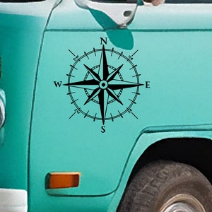Vinylsticker kompas: vinylsticker voor je busje, camper, camper, boot en meer