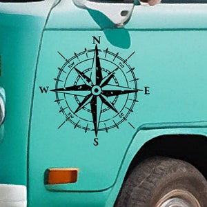 Compass Vinyl Decal - Vinylsticker voor uw busje, camper, camper, boot en meer