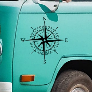 Vinylsticker Compass Camper - Vinylsticker voor camper, camper, busje, auto, boot en meer