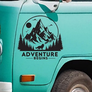 Wolf in the forest vinyl decal - Vinyl sticker for your van, camper, caravan and more