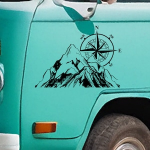 Sticker kompas en houder: vinylstickers voor je busje, camper, caravan, boot en meer
