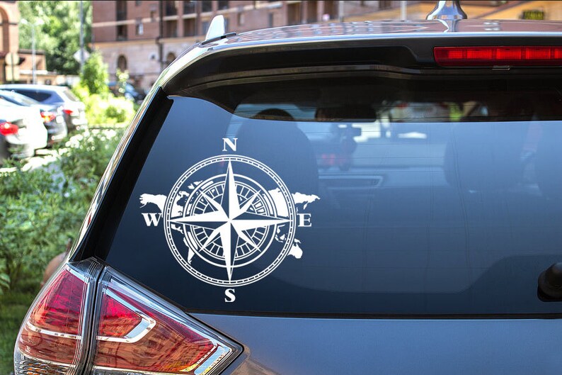 Compass Vinyl Compass Vinyl Sticker - Vinyl Decal for Your Van, Camper, Caravan, Boat ...