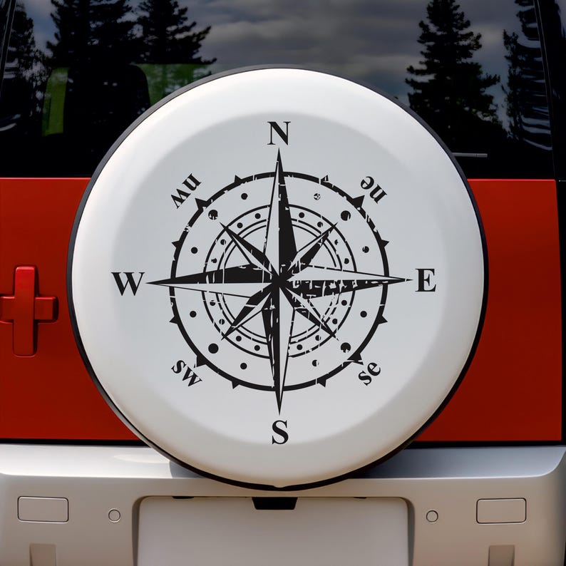 Compass Vinyl Sticker Vintage Compass Vinyl Decal - Vinyl Decals for Your Van, Camper ...