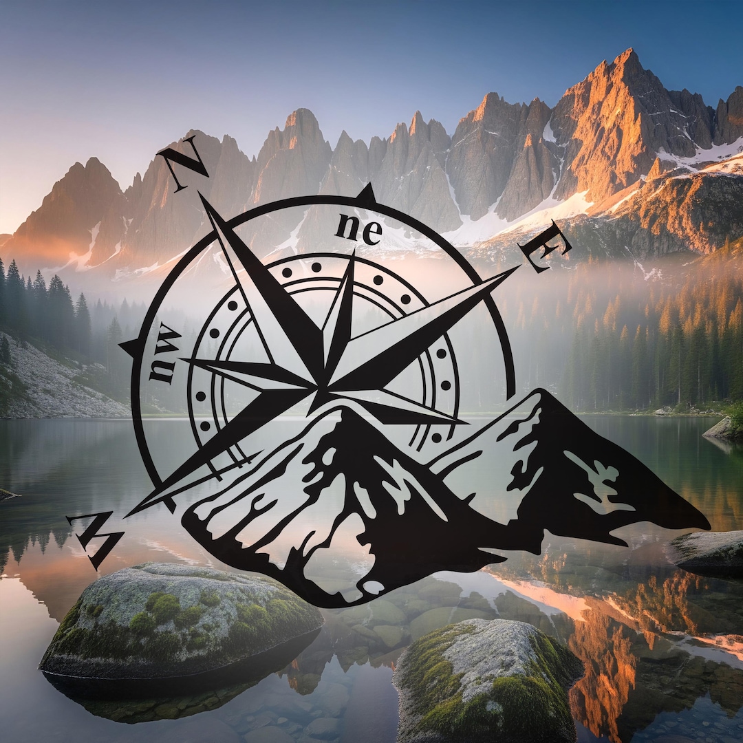 Mountain Compass Vinyl Sticker - Vinyl Decal for Your Camper, Car ...