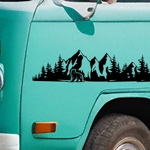 Beer in de berg vinylsticker - Vinylsticker voor uw busje, camper, caravan, boot en meer
