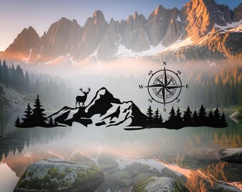 Vinylsticker Deer Mountain: sticker caravan camper
