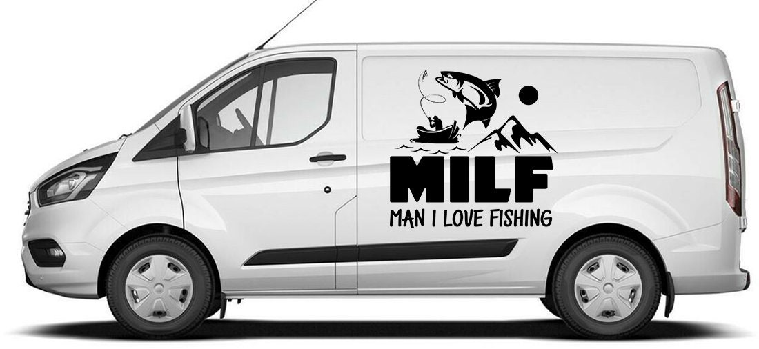 Funny 'I Love Fishing' Vinyl Decal Stickers - 2 Pack, White, 6'' Size - Perfect For Cars, Laptops & Windows - View #5