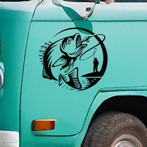 Vinylsticker auto vissen: vinylsticker voor je busje, camper, caravan, boot en meer