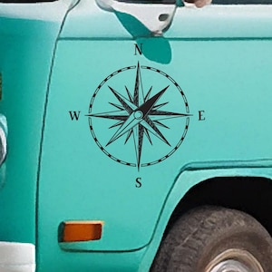 Vinylsticker kompas - Vinylsticker voor camper, camper, busje, auto, boot en meer