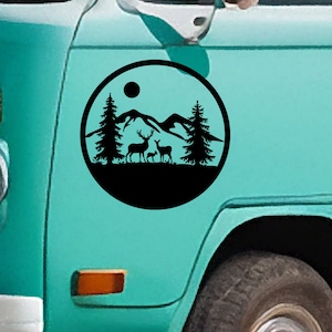 Reservewiel herten vinyl sticker - Vinyl sticker voor uw busje, camper, caravan, boot en meer
