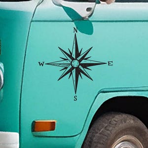 Vinylsticker kompas - Vinylsticker voor camper, camper, busje, auto, boot en meer